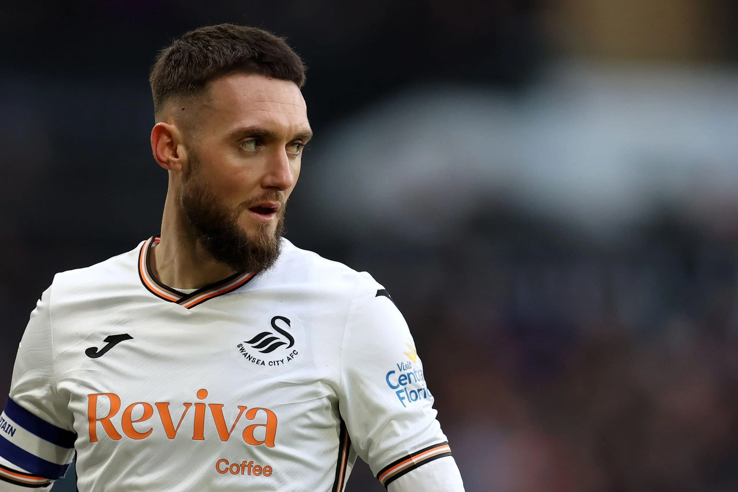 Matt Grimes of Swansea City. Pic: Andrew Orchard sports photography/Alamy Live News
