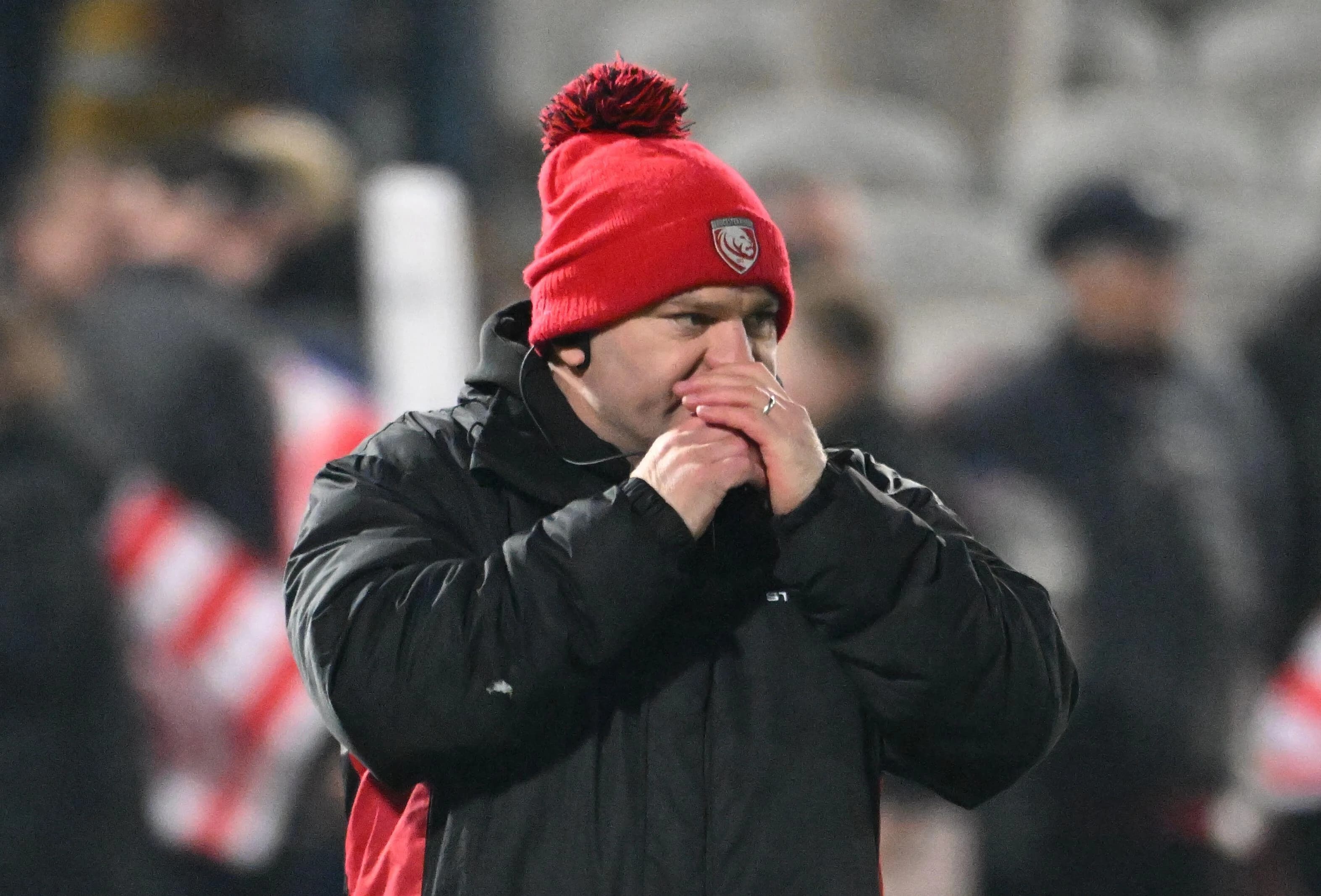 Sean Lynn observes Gloucester-Hartpury match - Credit Alamy