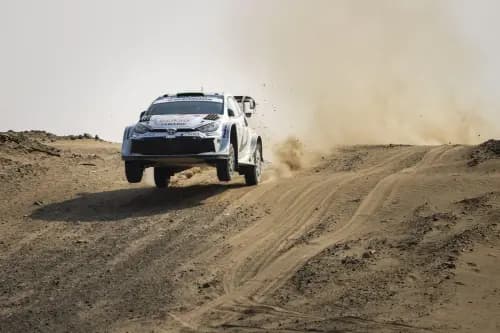 Elfyn Evans in action during the 2025 Rally Saudi Arabia. Pic: Alamy.