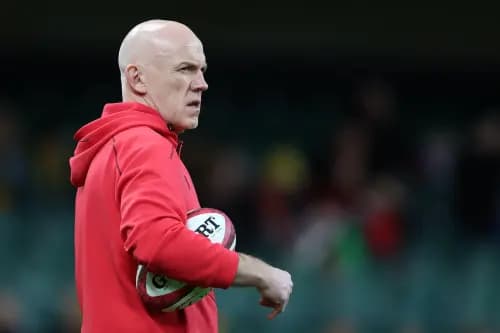 Steve Tandy, the head coach of Wales looks on ahead of the game. Pic. Alamy