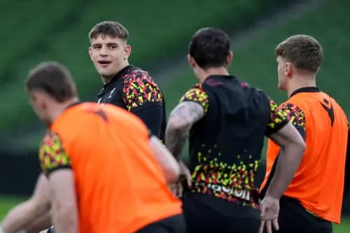 Wales team training. Pic. Alamy