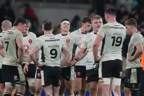 Wales players feel the pain of another defeat. Pic: Alamy